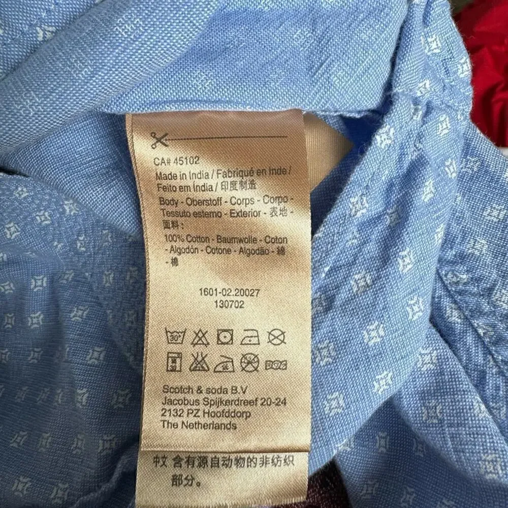 Scotch & Soda Blue White Button Down Shirt Large
